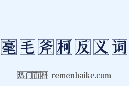 毫毛斧柯反义词是什么意思的图片